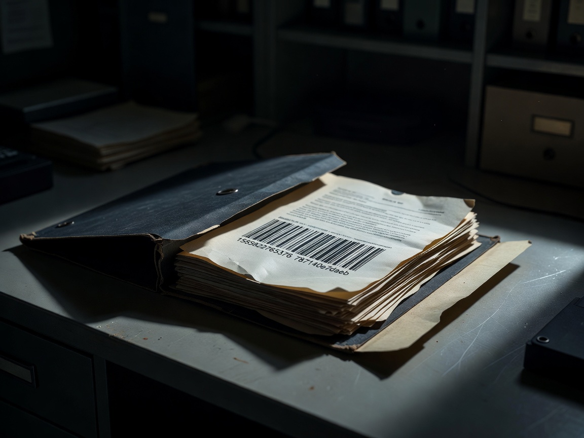 Classified case documents inside a dark folder