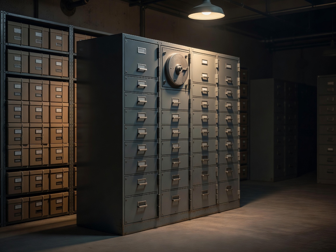 Confidential file cabinet with case archives